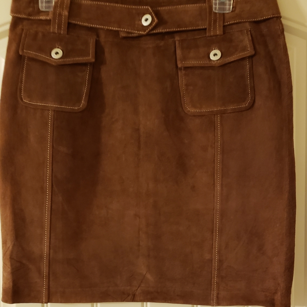 Suede skirt.